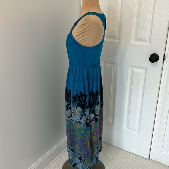 Anthropologie Moulinet Soeurs Island Nightfall Silk Embellished Dress - Picture 4 of 11